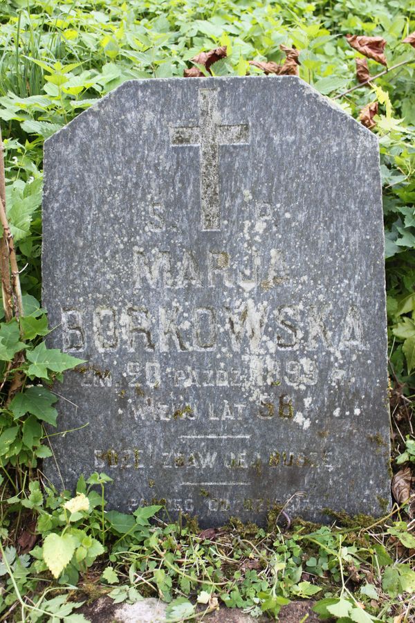 Tombstone of Maria Borkowska, Na Rossie cemetery in Vilnius, as of 2013