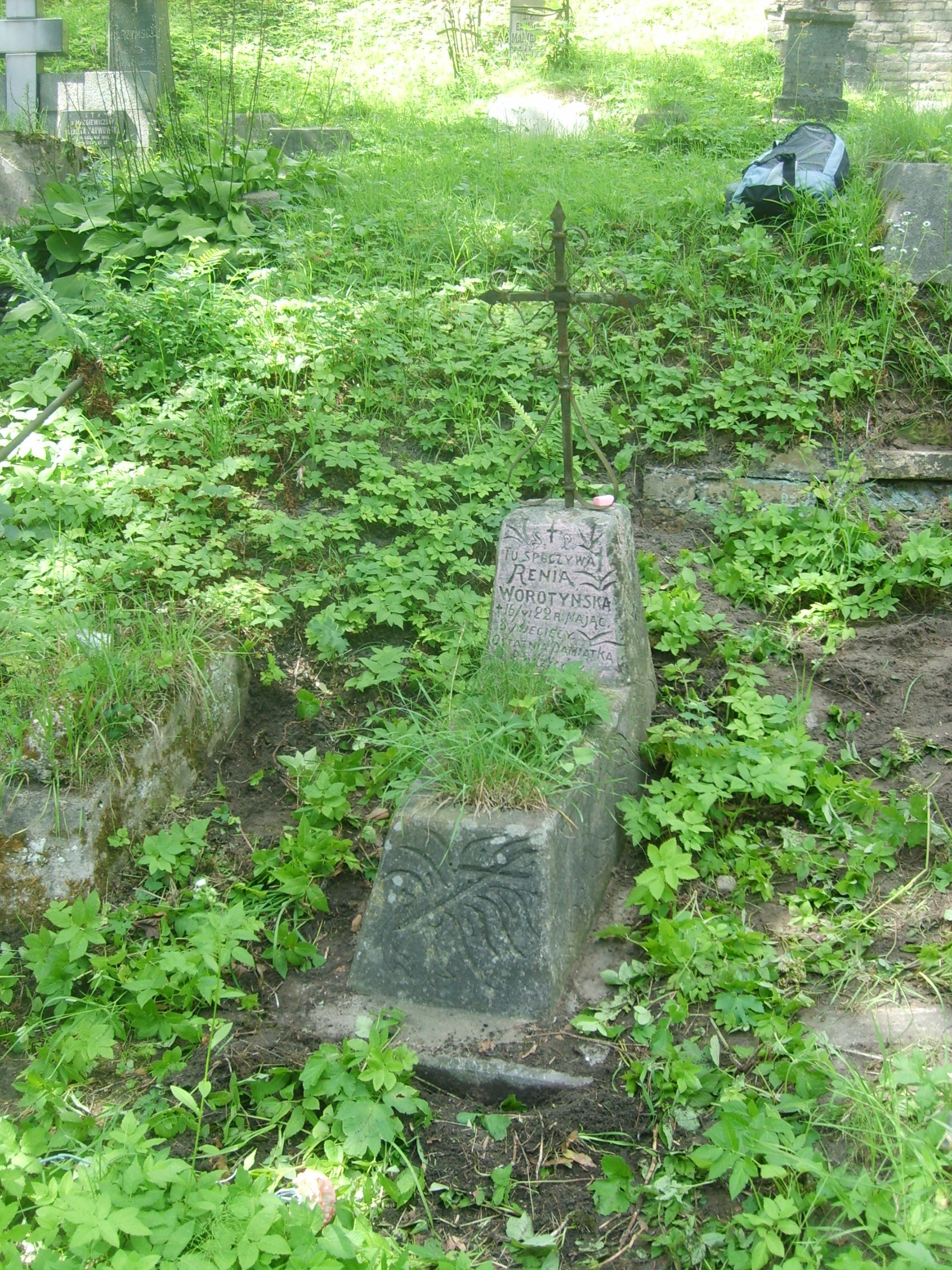 Tombstone of Renata Wórotyńska, Na Rossie cemetery in Vilnius, as of 2013