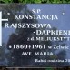 Fotografia przedstawiająca Tombstone of Konstancja Rajszys-Dapkienie