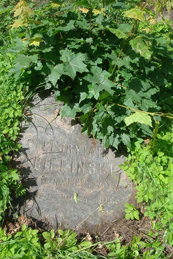 Tombstone of Florian Bielinski, Na Rossie cemetery in Vilnius, as of 2013