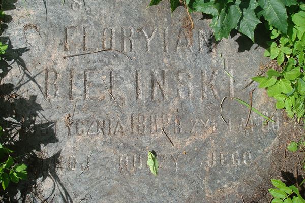 Tombstone of Florian Bielinski, from the Ross Cemetery in Vilnius, as of 2013