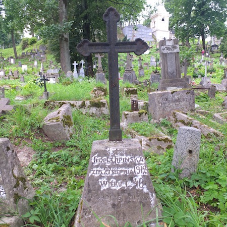 Fragment of Jozefa Lipinska's tombstone, Ross cemetery, as of 2013