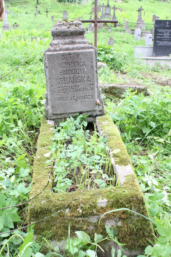 Nagrobek Henryki Urbańskiej, cmentarz Na Rossie w Wilnie, stan z 2013 r.