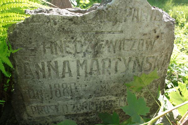 Detail of Anna Martynska's tombstone, Ross Cemetery, Vilnius, 2013