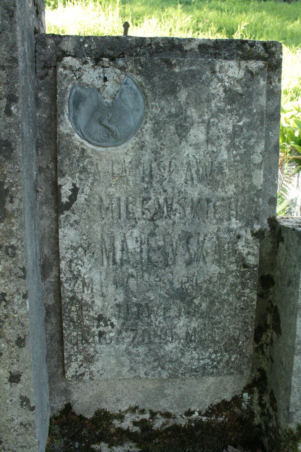 A fragment of the gravestone of Stanislava Majewska, Rossa cemetery in Vilnius, as of 2013