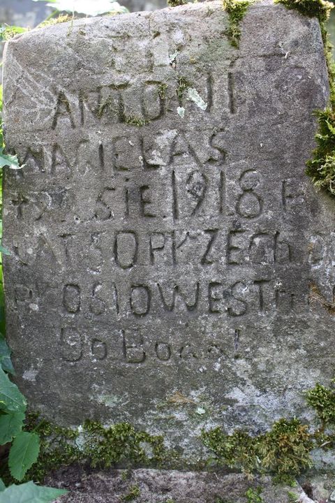 Fragment of the tombstone of Antoni Wagiełas from the Ross Cemetery in Vilnius, as of 2013.