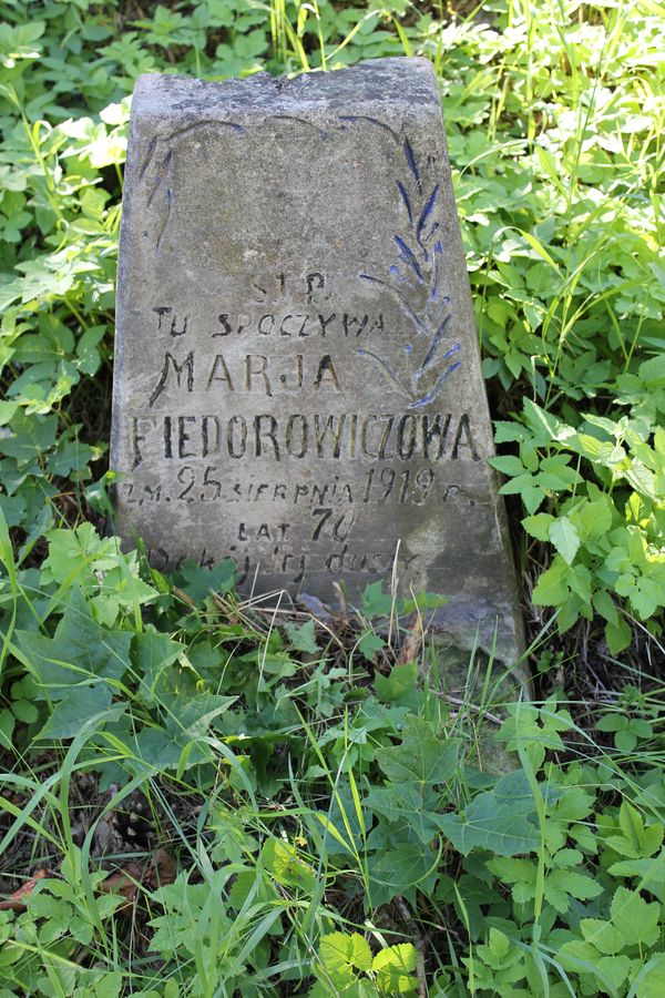 Nagrobek Marii Fiedorowicz, cmentarz na Rossie w Wilnie, stan z 2013 r.