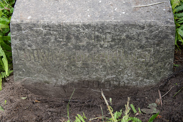 Fragment nagrobka Ludwiki Dobrowolskiej, cmentarz Na Rossie w Wilnie, stan z 2013