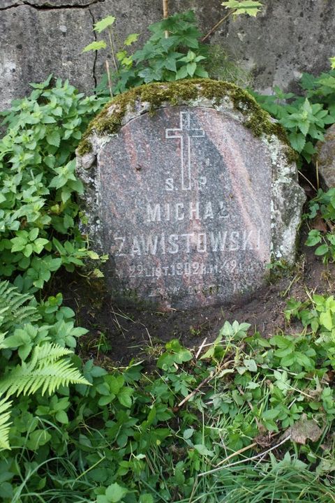 Tombstone of Michal Zawistowski from the Ross Cemetery in Vilnius, as of 2013.