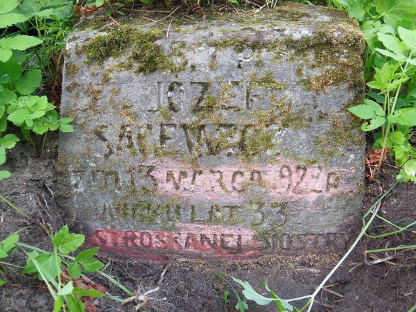 Tombstone of Jozef Sacewicz, Ross cemetery in Vilnius, as of 2013.
