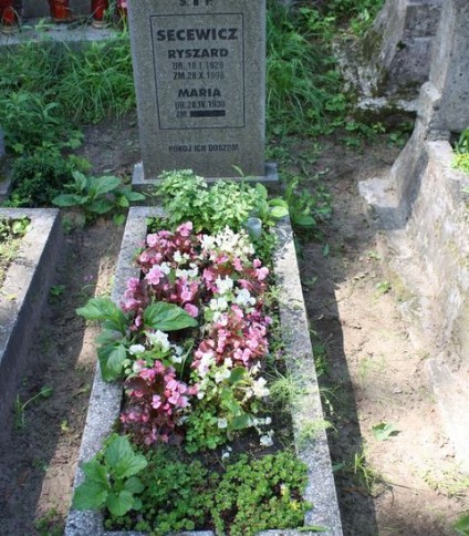 Nagrobek Marii i Ryszarda Secewicz, cmentarz na Rossie w Wilnie, stan na 2013 r.