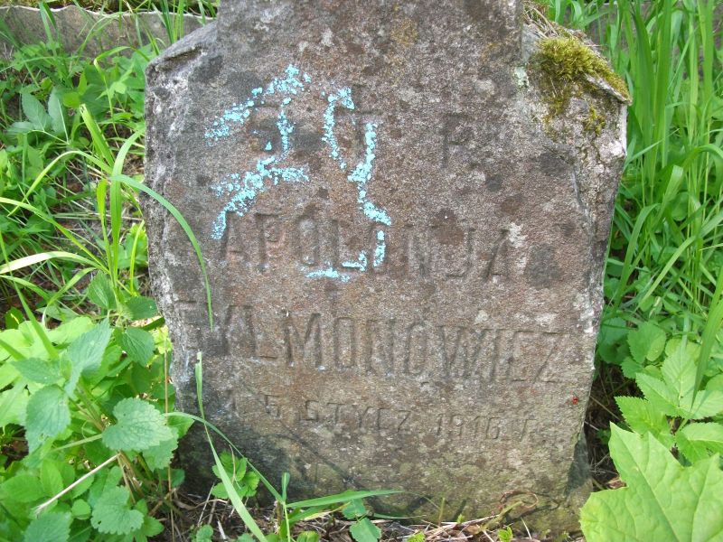 Fragment of the Tombstone of Apolonia Gylmonowicz, Na Rossie cemetery in Vilnius, as of 2014.