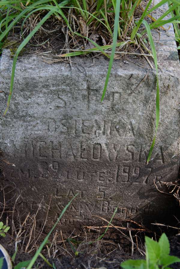 Fragment nagrobka Zofii Michałowskiej, z cmentarza na Rossie w Wilnie, stan z 2013 roku