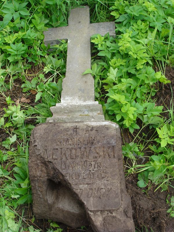 Tombstone of Stanislaw [.]ackowski, Ross Cemetery in Vilnius, as of 2013