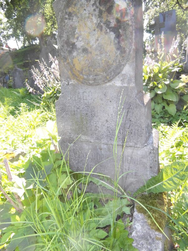 Fragment of the tombstone of Magdalena Golębiowska, Rossa cemetery in Vilnius, as of 2014