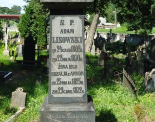 Nagrobek Oktawiana Szarskiego oraz Rozalii i Adama Lisowskich, cmentarz Na Rossie w Wilnie, stan z 2013