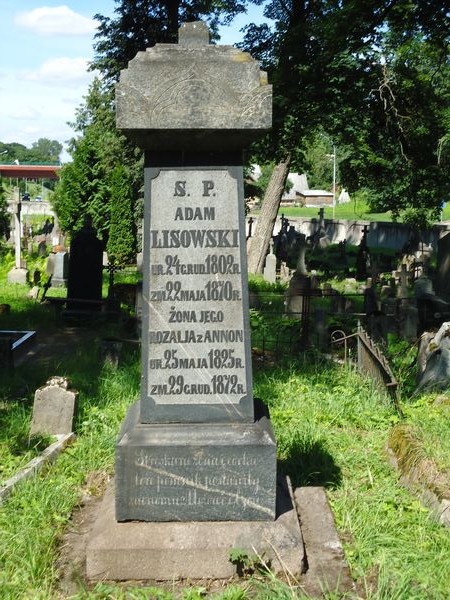 Tombstone of Octavian Szarski and Rozalia and Adam Lisowski, Na Rossie cemetery, Vilnius, 2013