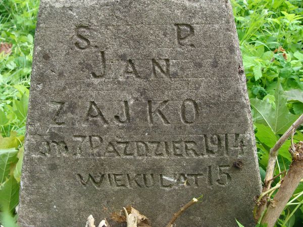 Fragment of Jan Zajko's tombstone, Vilnius Rossa cemetery, 2013