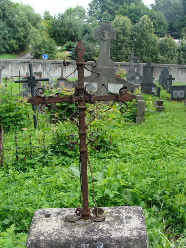 Detail of the gravestone of Piotr Yuchnevich, Ross Cemetery in Vilnius, as of 2013
