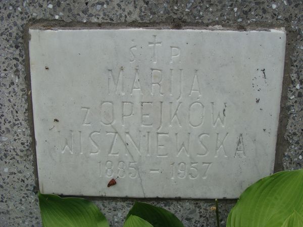 Fragment of Maria Vishnevskaya's tombstone, Rossa cemetery, Vilnius, 2013