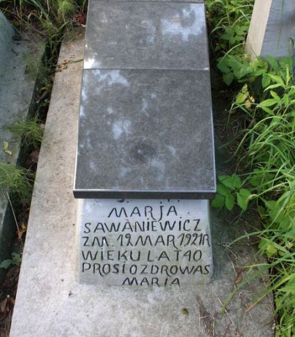 Nagrobek Anny Rajszys i Marii Sawaniewicz, cmentarz na Rossie w Wilnie, stan na 2013 r.