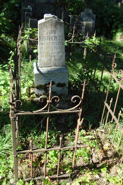 Tombstone of Jani Rósakiewcz, Na Rossie cemetery in Vilnius, as of 2013