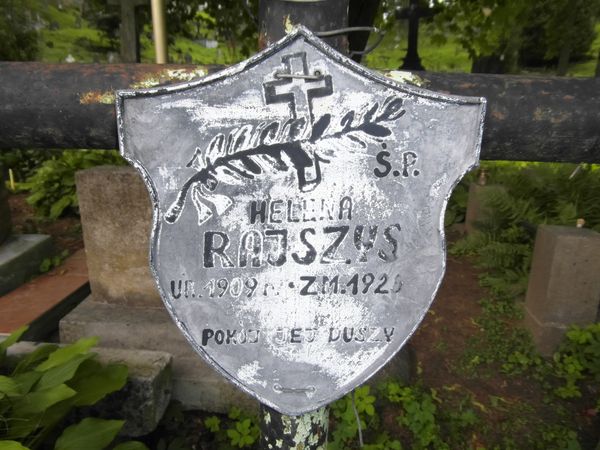 Detal nagrobka Heleny Rajszys, cmentarz Na Rossie w Wilnie, stan z 2013