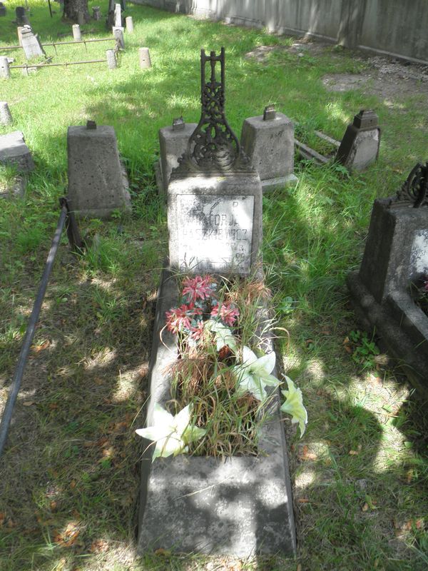 Tombstone of Viktoria Pashkevich, Na Rossie cemetery in Vilnius, as of 2013.