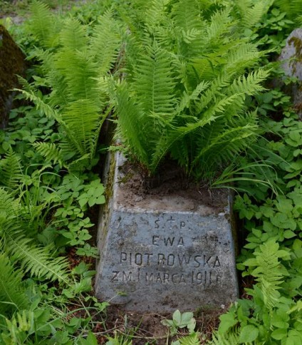 Nagrobek Ewy Piotrowskiej, cmentarz Na Rossie w Wilnie, stan z 2013