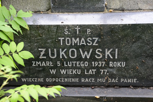 Tomas Zhukovsky's Tomb, Na Rossa cemetery, Vilnius, as of 2013