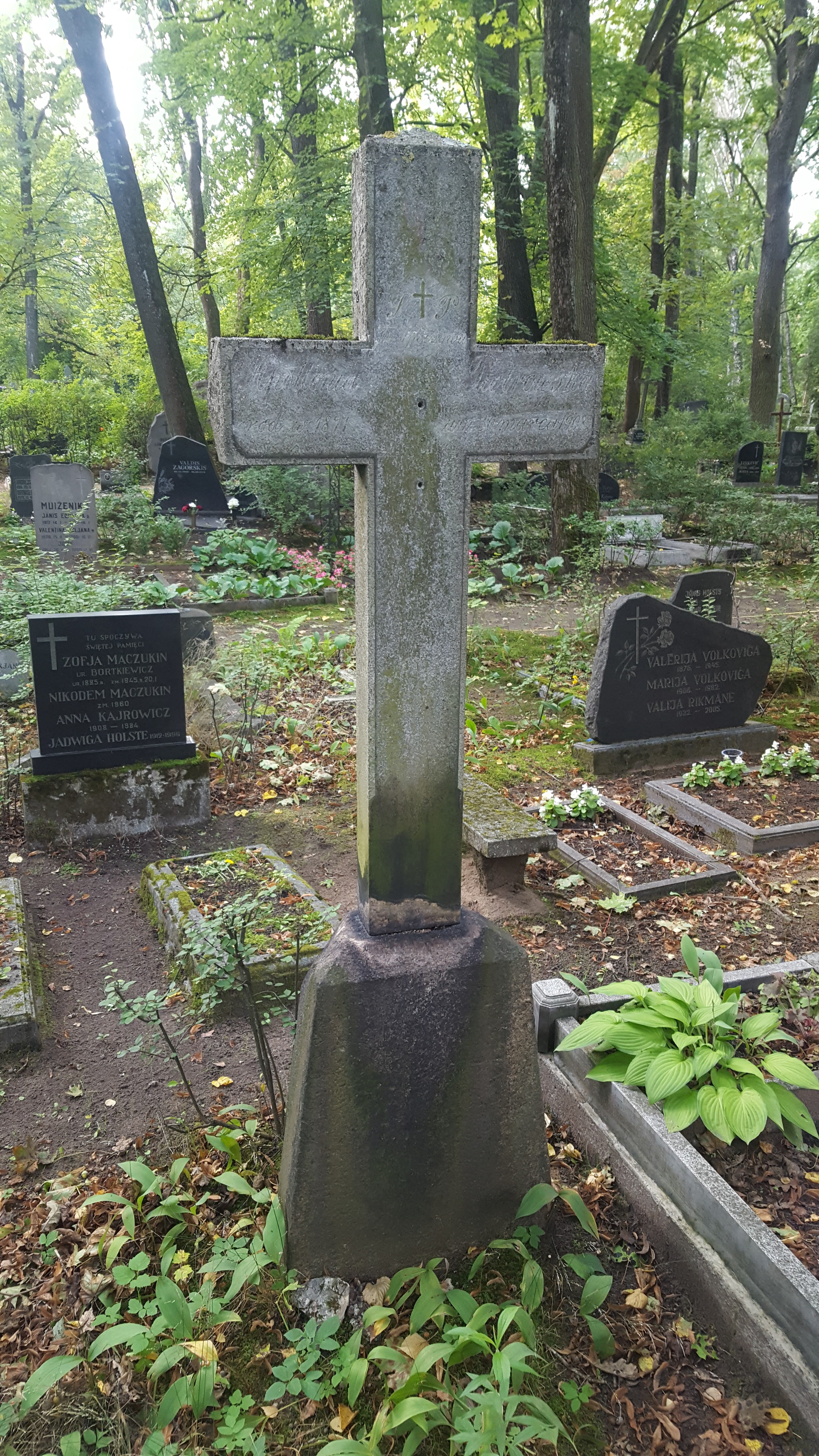 Tombstone of Apollonia Piotrovska, St Michael's cemetery in Riga, as of 2021.