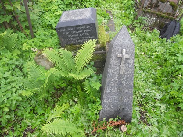 Tombstone of Nikodem Dronsejko and Bronislava Szczyglewska, Rossa cemetery in Vilnius, state 2013
