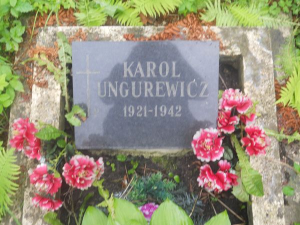 Tombstone of Karol Ungurevich, Ross cemetery in Vilnius, state of 2014