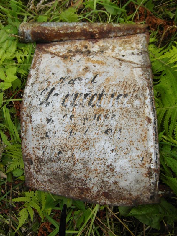 Original inscription plaque from the tombstone of Karol Ungurevich, Ross cemetery in Vilnius, as of 2014