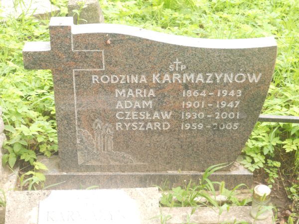 Tombstone of the Karmazyn family, Rossa cemetery in Vilnius, as of 2013