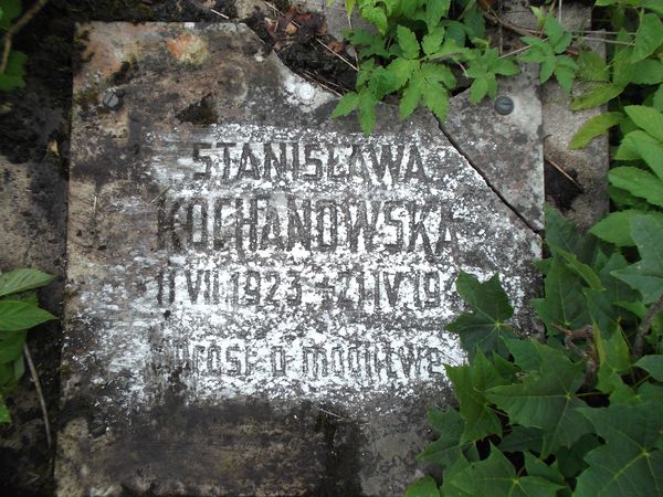 Nagrobek Stanisławy Kochanowskiej, cmentarz na Rossie w Wilnie, stan na 2014 r.