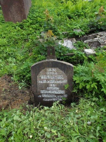 Nagrobek Adolfa i Antoniny Abramowicz, cmentarz na Rossie w Wilnie, stan na 2013 r.