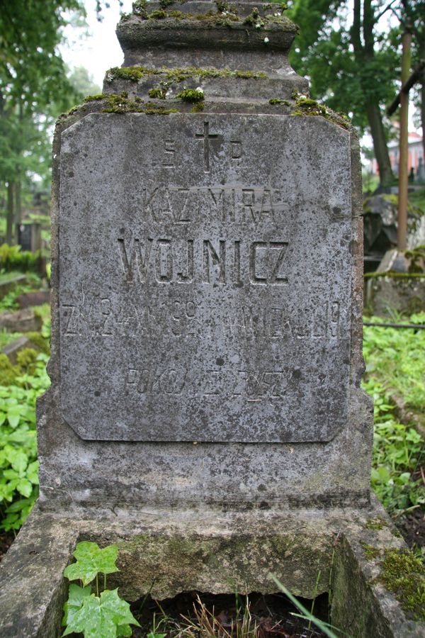Tombstone of Kazimiera Wojnicz, Na Rossie cemetery in Vilnius, as of 2013