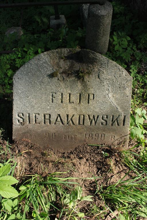 Tombstone of Filip Sierakowski, Rossa cemetery in Vilnius, as of 2013