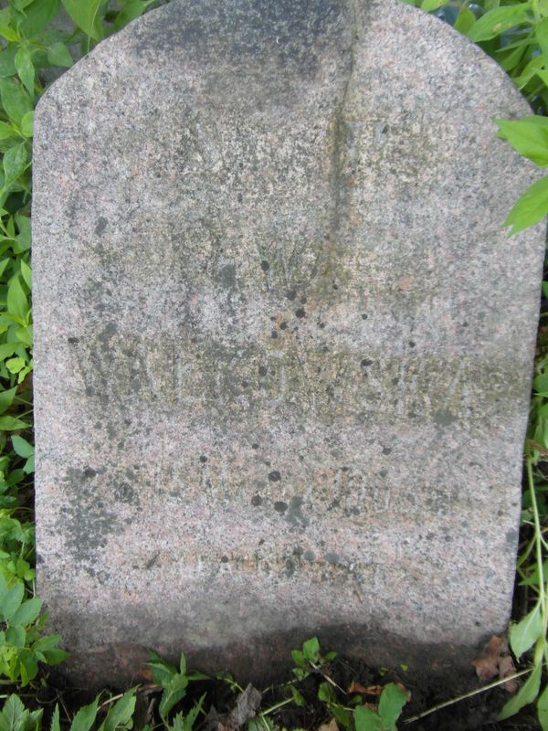 Inskrypcja nagrobka Ewy Wałkowskiej, cmentarz Na Rossie w Wilnie, stan z 2013