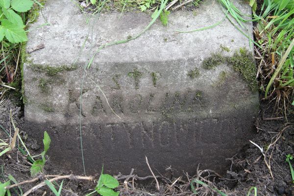 Fragment nagrobka Karoliny Walentynowicz, cmentarz Na Rossie w Wilnie, stan z 2013