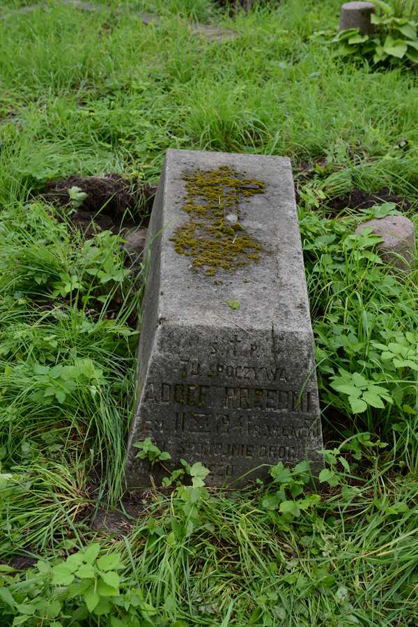 Tombstone of Adoef Przedni, Na Rossie cemetery in Vilnius, as of 2013