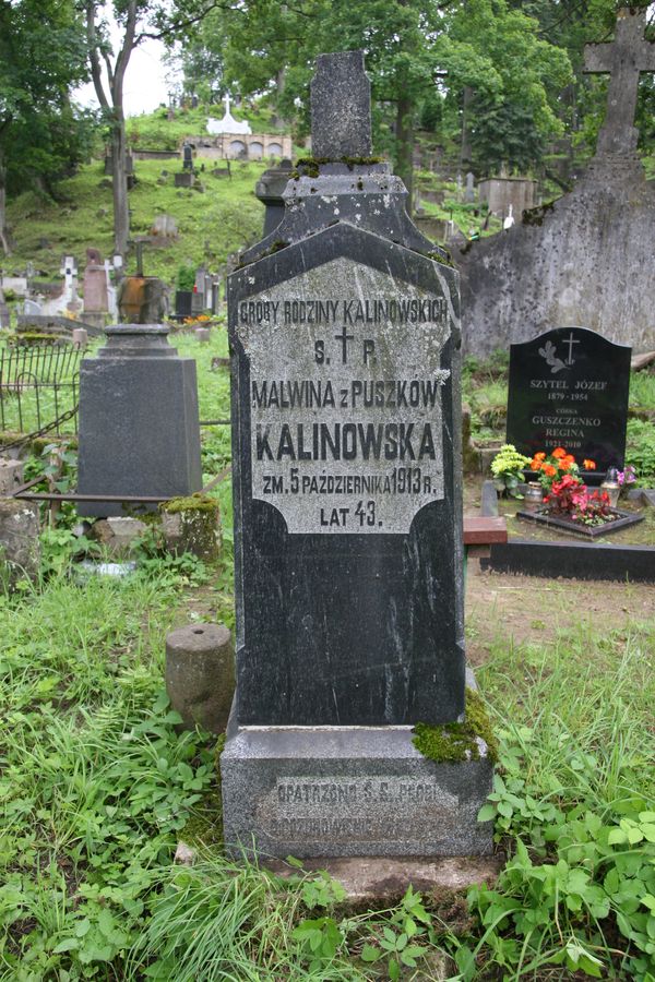 Tombstone of Malwina Kalinowska, Na Rossie cemetery in Vilnius, as of 2013