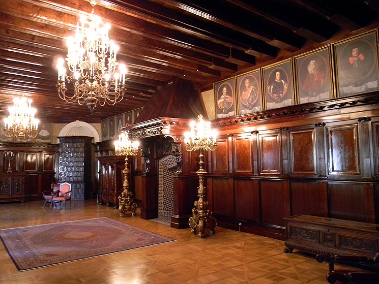 Interior of the Radziwill Castle in Nesvizh, Belarus