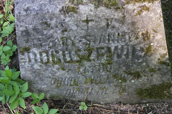 Inscription plaque from the gravestone of Cezary Boguszewicz, Ross Cemetery in Vilnius, as of 2013