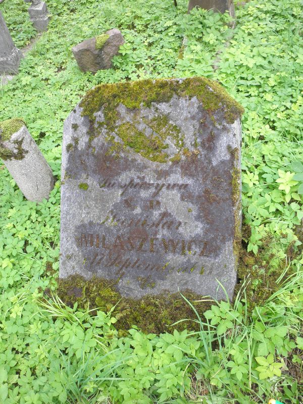 Tombstone of Stanislaw, Kazimir, Barbara and Julian Milashevich, Na Rossa cemetery in Vilnius, as of 2013