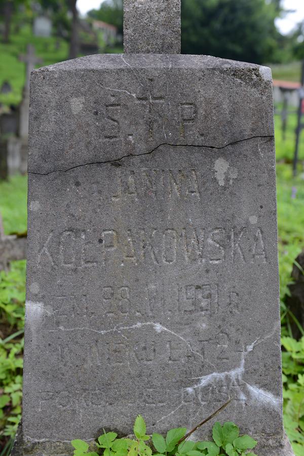 Tombstone of Janina Kolpakowska, Na Rossie cemetery in Vilnius, as of 2013