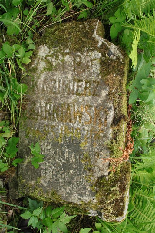 Inscription on the gravestone of Kazimierz Czarniawski, Ross Cemetery in Vilnius, as of 2013