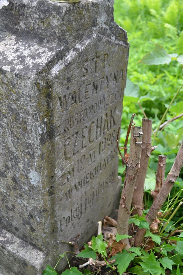 Fragment of Valentina Czechak's gravestone, Ross Cemetery in Vilnius, 2013