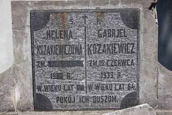 Tomb of Gabriel and Helena Kozakiewicz, Ross Cemetery in Vilnius, as of 2014.
